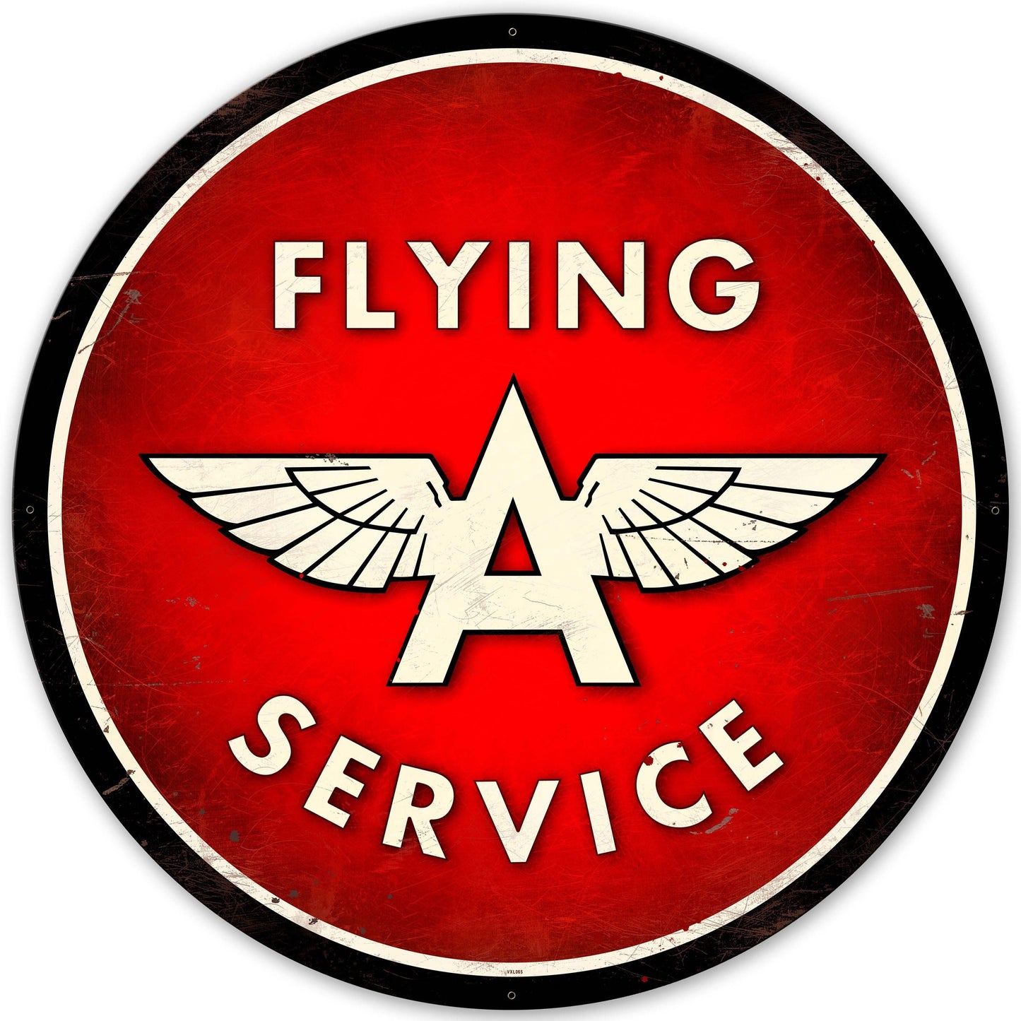 Rustic Flying A Service Gasoline Extra Large Round 42" Metal Sign