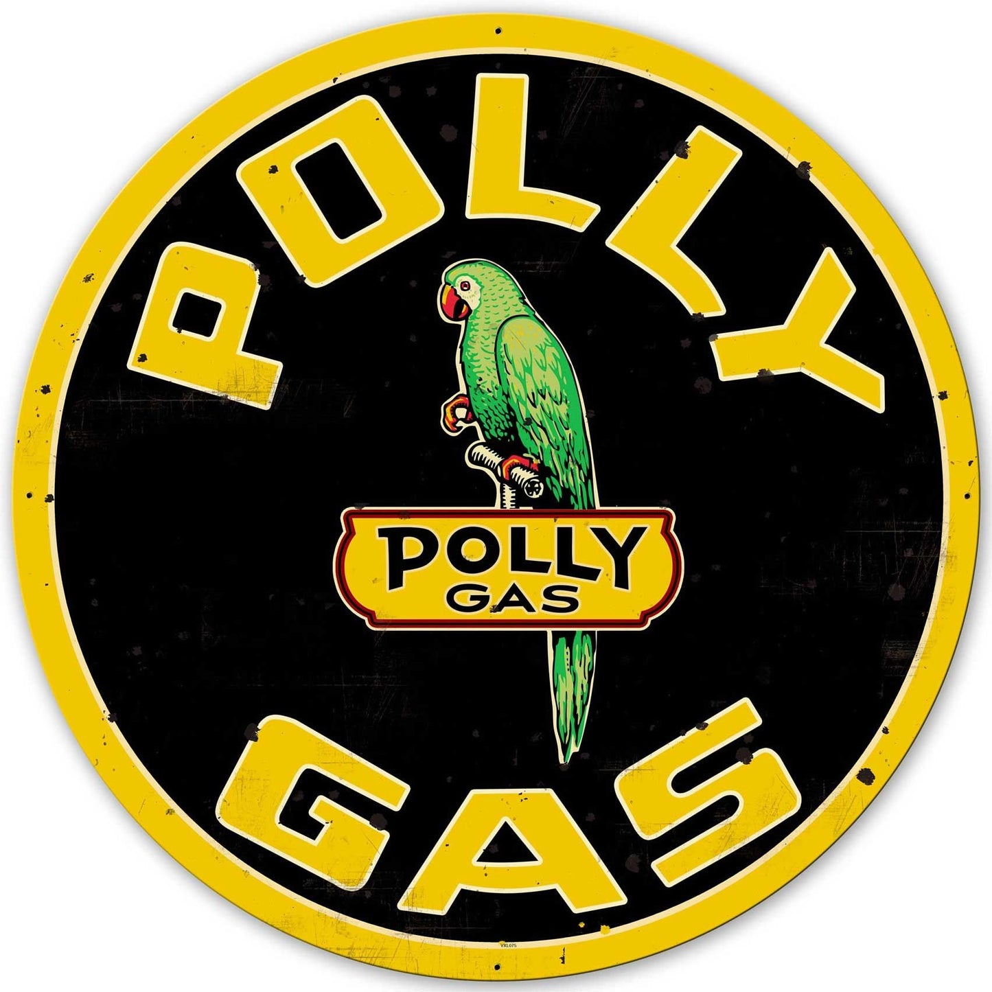 Rustic Polly Gasoline Extra Large Round 42" Metal Sign