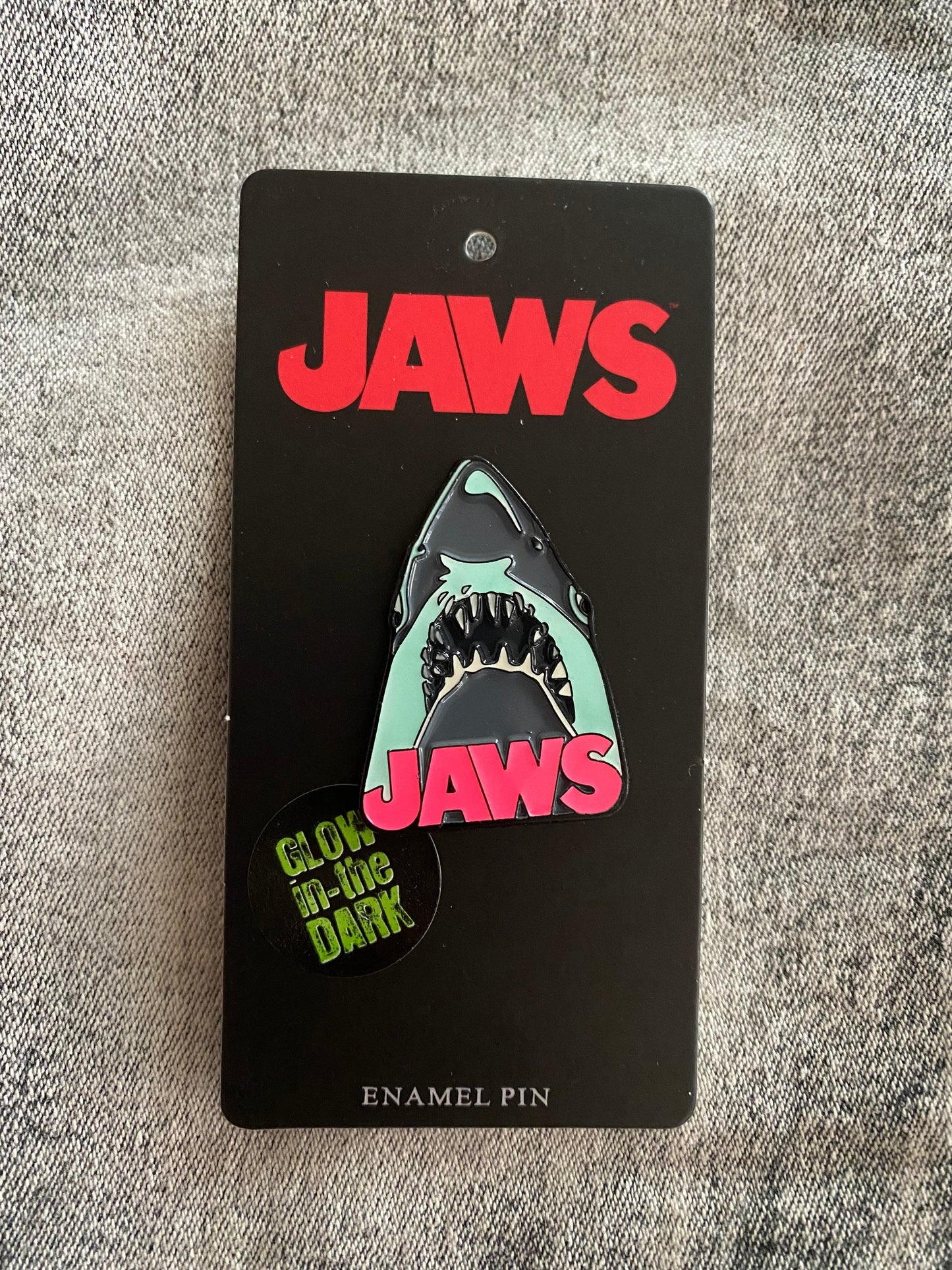 Jaws Shark Enamel Pin, Universal Studios Monsters, Glow in the Dark
