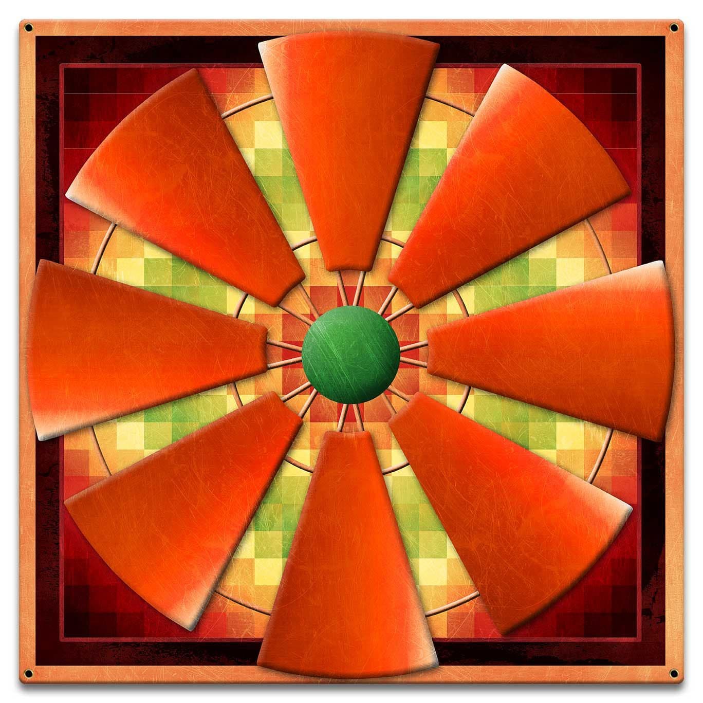 Windmill Quilt Pattern, Country Home Metal Sign Decor