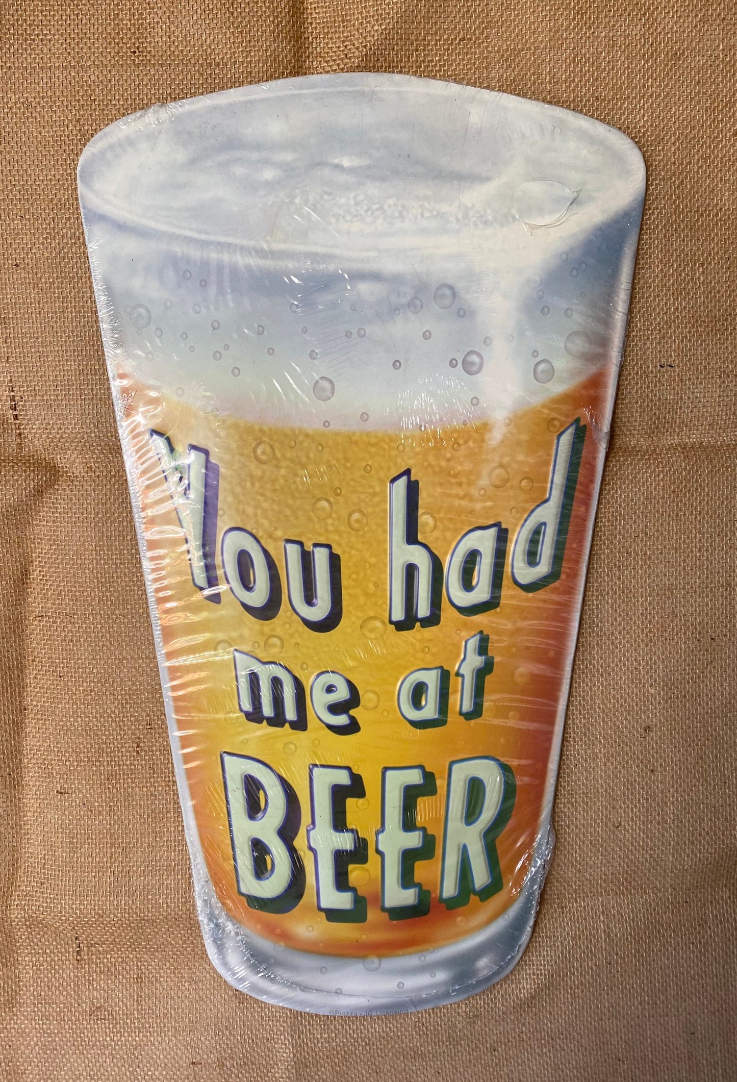 You Had Me at Beer Pint Glass Embossed Metal Sign, Bar, Game Room, Man Cave Decor