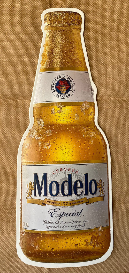 Models Cerveza Mexico Beer Bottle Embossed Metal Sign, Bar, Game Room, Man Cave Decor