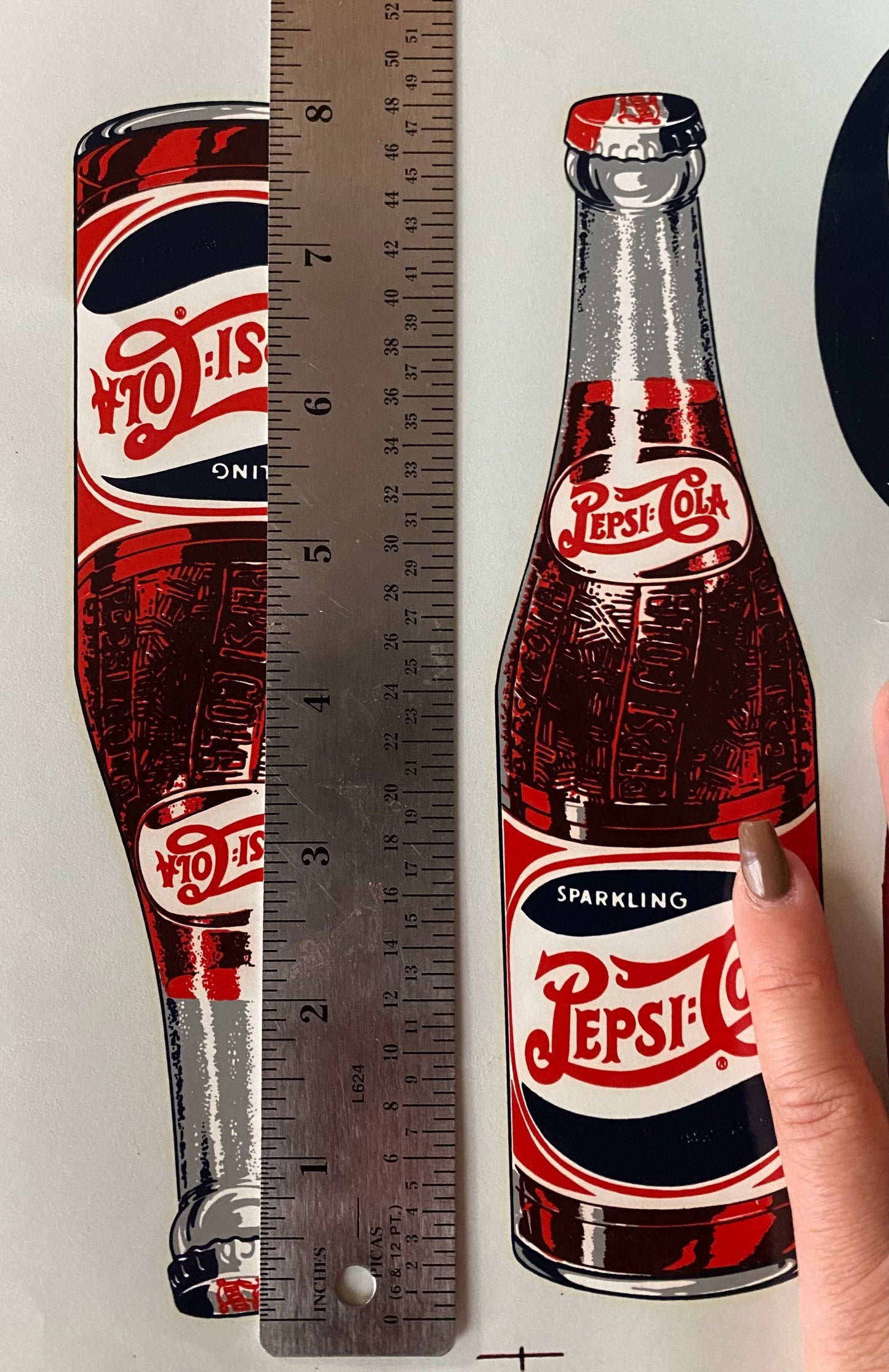 Vintage Pepsi Bottle 13” Water Transfer Decal