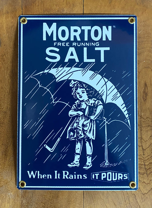 Morton Salt Girl Vintage Style Porcelain Sign, Kitchen décor