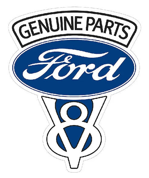 Genuine Parts Ford Embossed Metal Sign, Automotive Classic Car Man Cave Decor