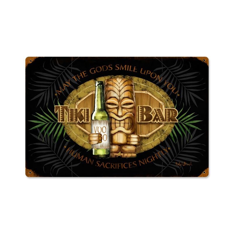 Tiki Bar, Alcohol Lounge, Tavern Metal Sign by Ralph Burch