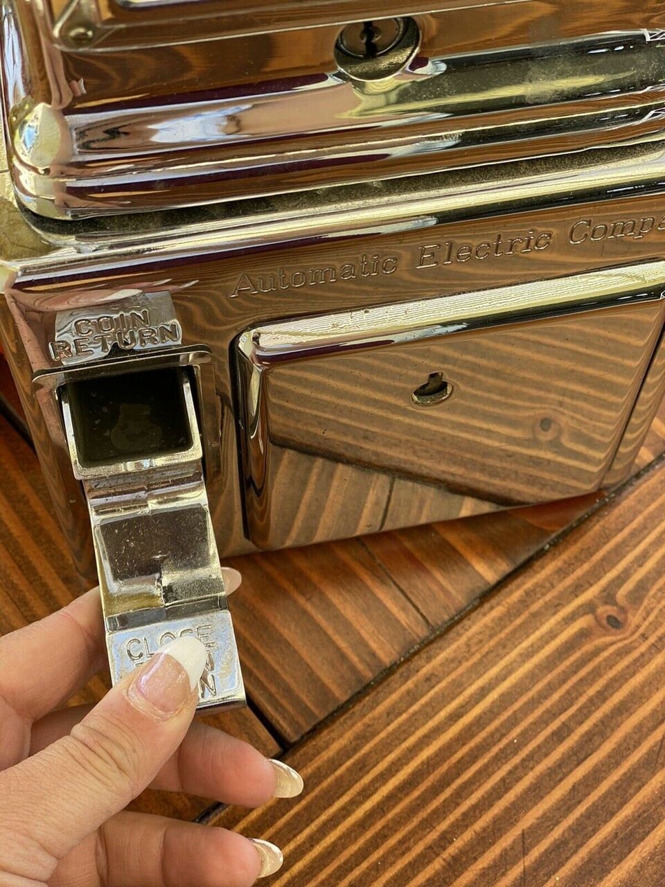 Automatic Electric Company Chrome & Yellow Art Pop Payphone Original Telephone