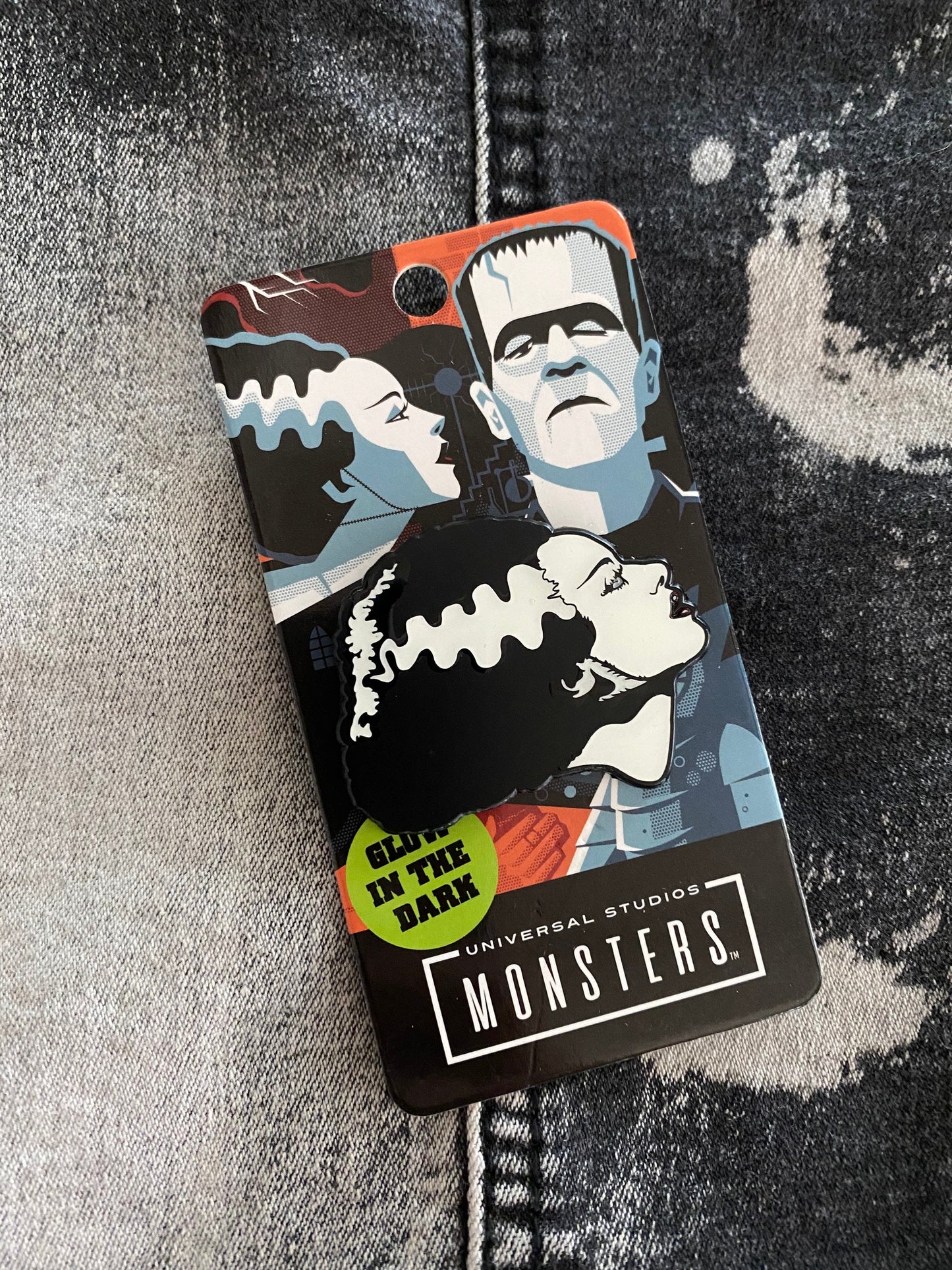 Bride of Frankenstein Enamel Pin, Universal Studios Monsters, Glow in the Dark