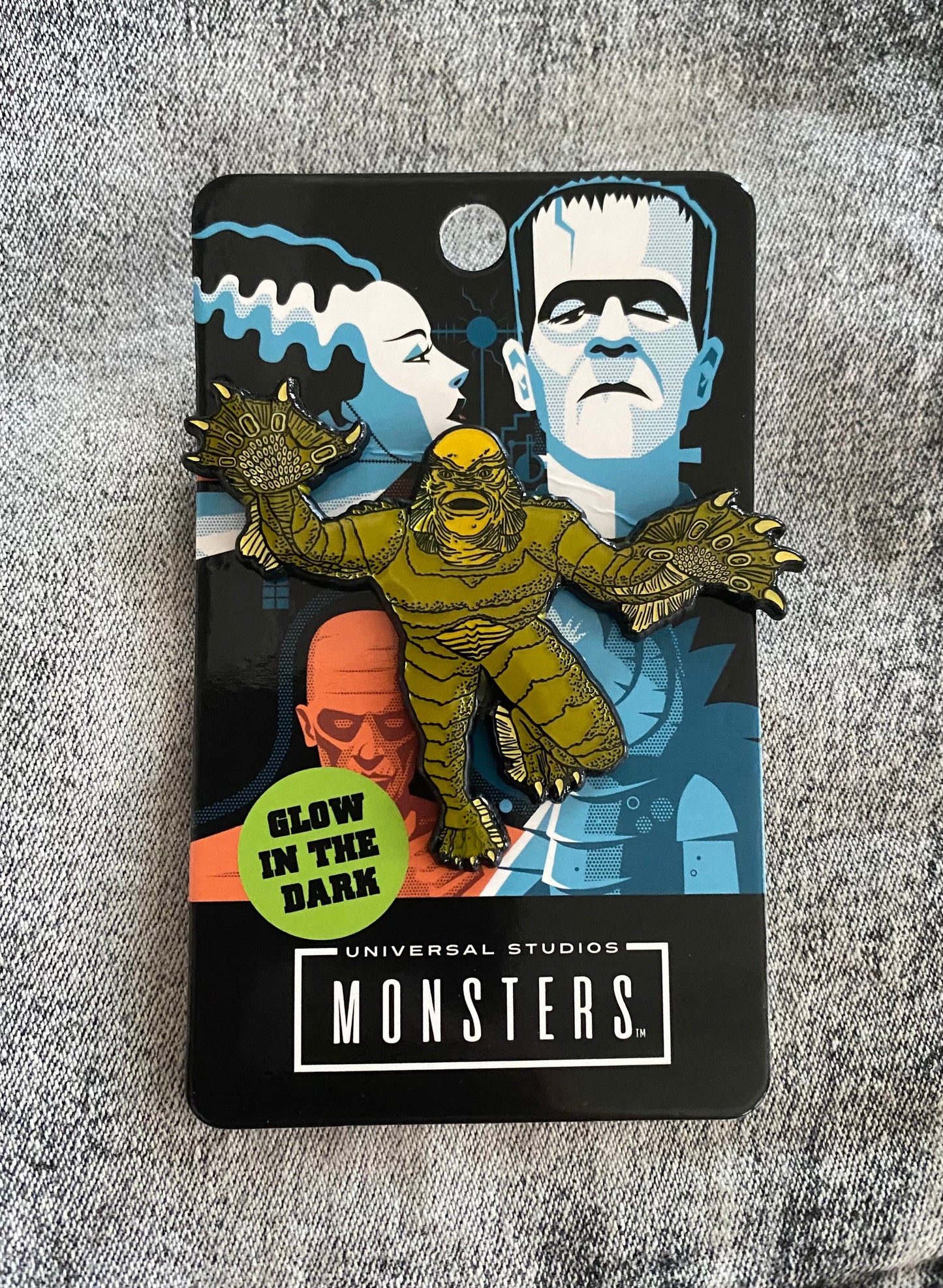 Creature in Swim Pounce Pose Enamel Pin, Universal Studios Monsters, Glow in the Dark