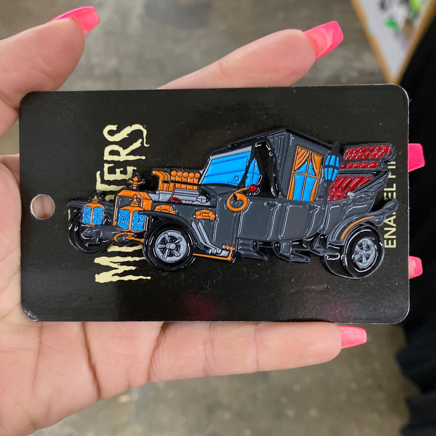 The Munsters Dragula Coffin Car Enamel Pin