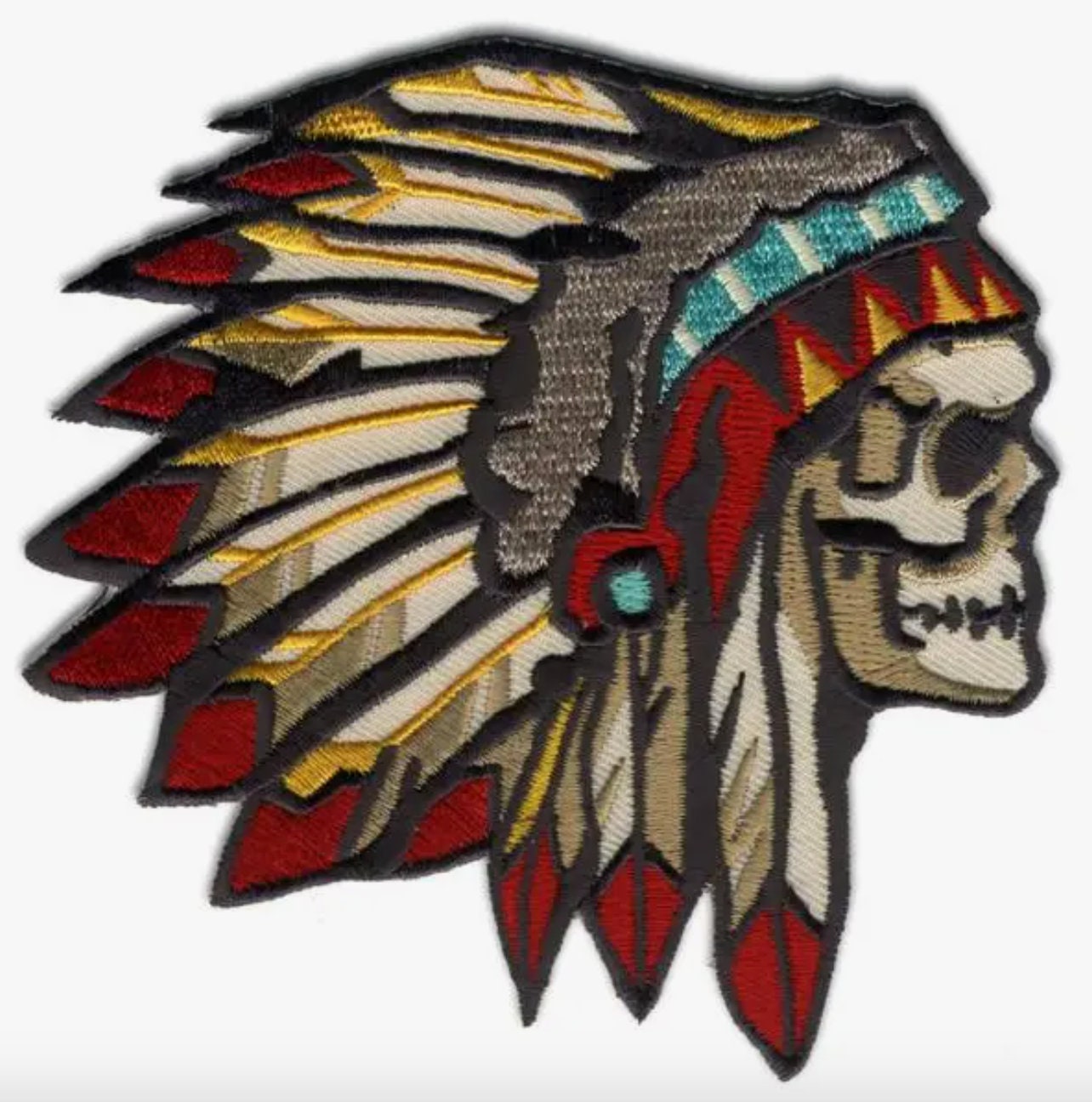 Chief of the Dead, Skeleton Head, Skull Embroidered Patch