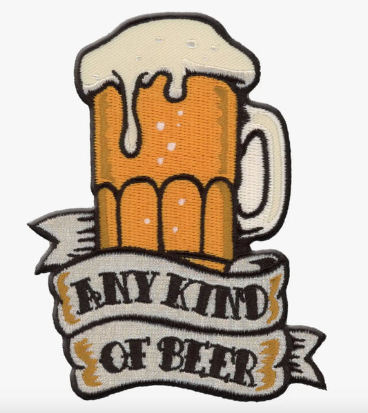 Any Beer Iron on Embroidered Patch